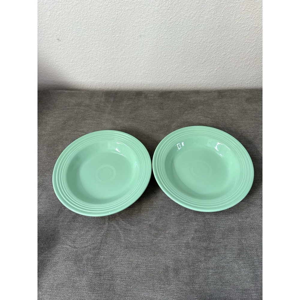 Fiesta Homer Laughlin 9" Pasta Bowls (2), Sea Mist Green